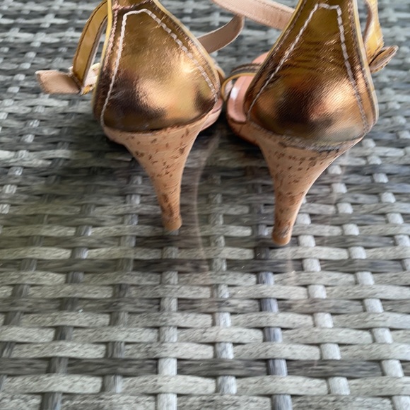 Coach Gold Leather Strapped Heels - Picture 8 of 8